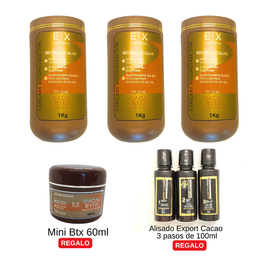 PACK 3 BOTOX CAPILAR BIOMOLECULAR ANTIFRIZZ + 2 REGALOS