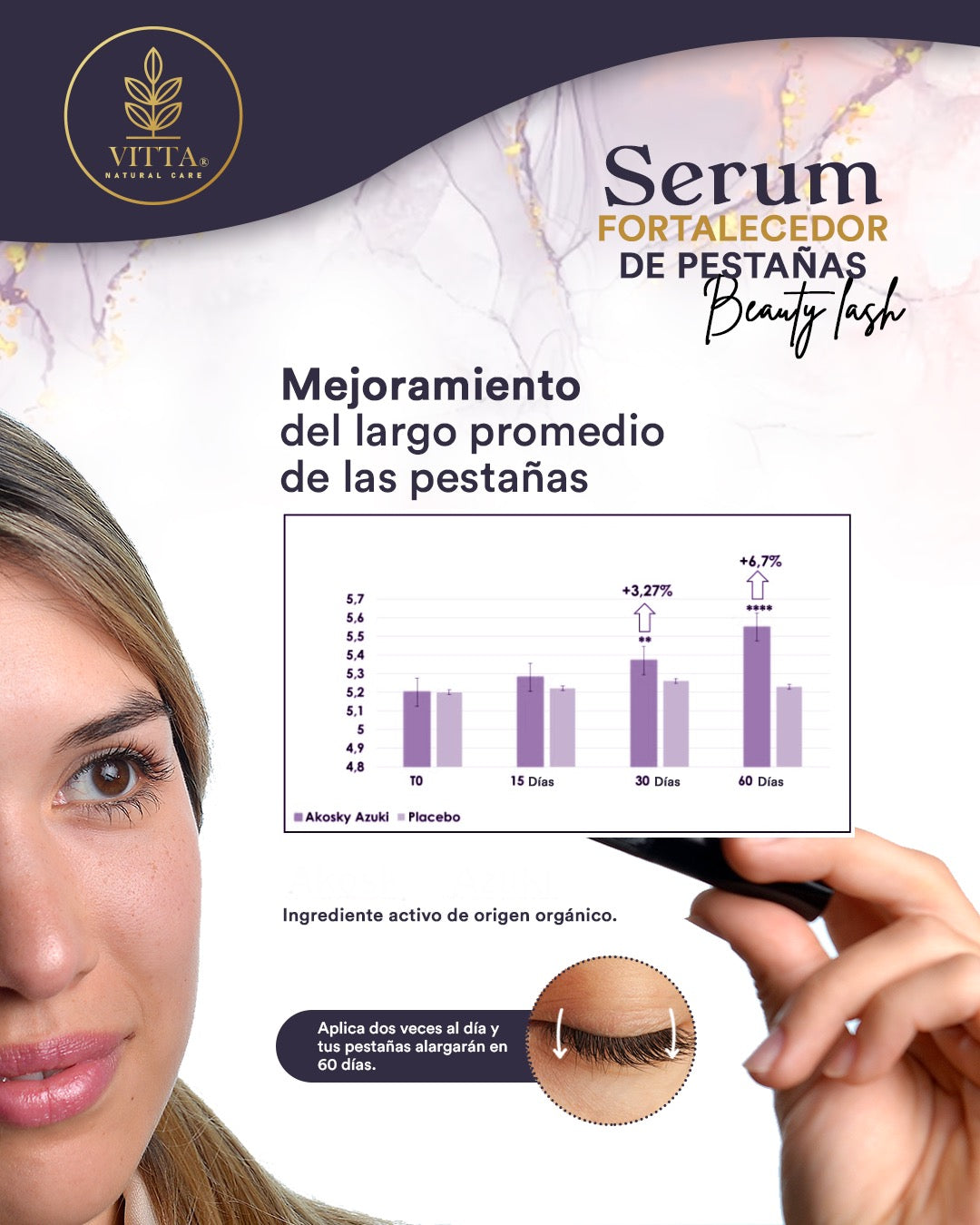 Serum fortalecedor de pestañas Orgánico Beauty Lash